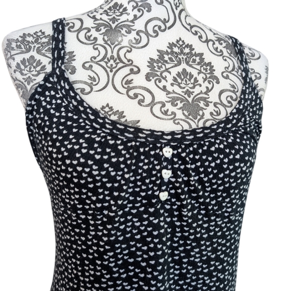 Damsel Babydoll Tank Y2K Vintage Womens Medium Hearts Stretch Soft Comfy Cotton - Picture 6 of 10